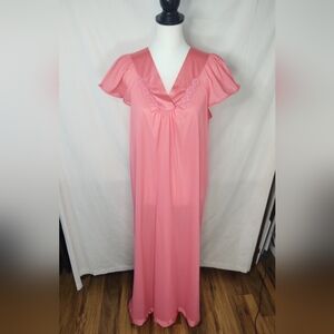 Vtg Vanity Fair Full Length Nightgown Sz M
